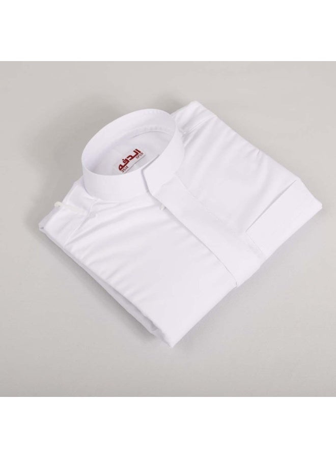 Al Dafa Men's formal thobe - front zipper - collared neck - plain sleeves - Image 2